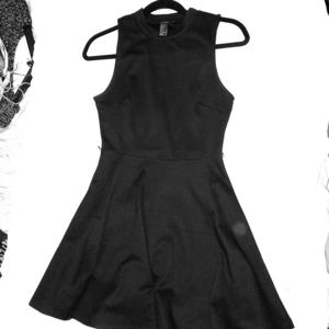Black High-neck Skater Dress